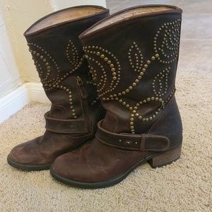 Guess boots 8 leather brown